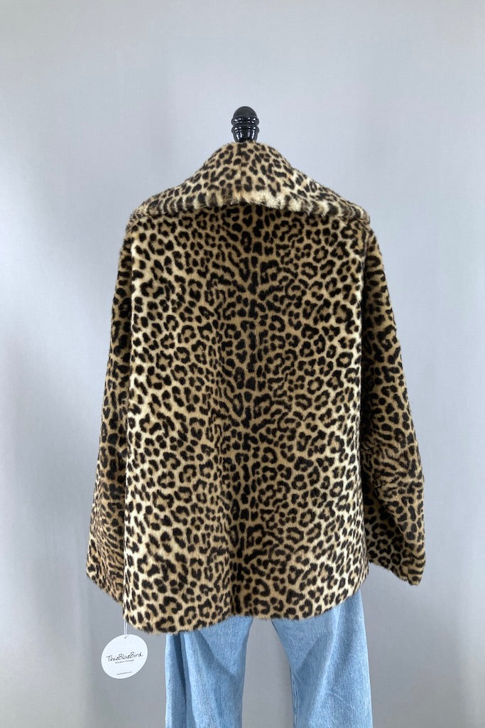 Vintage 1950s Leopard Faux Fur Jacket-ThisBlueBird