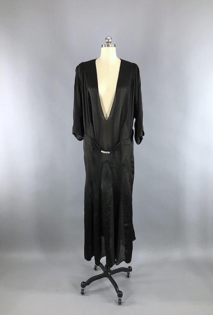 Vintage 1920s-1930s Silk Dress with Matching Vest Vintage 1920s-1930s Silk Dress with Matching Vest