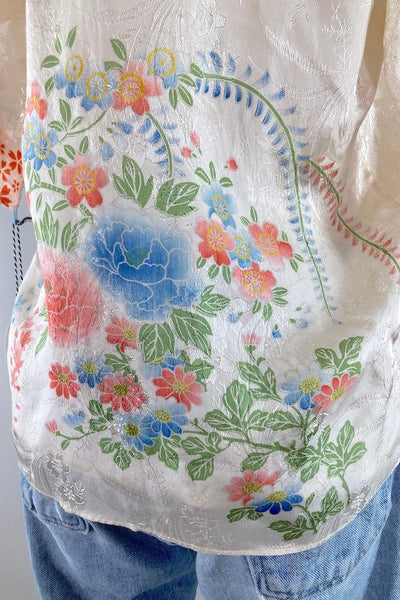 Vintage 1920s Silk Kimono Cardigan Top-ThisBlueBird