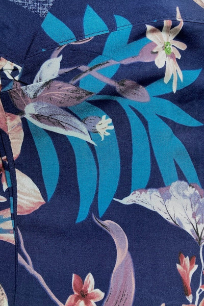 Navy Blue Floral Duster Kimono-ThisBlueBird
