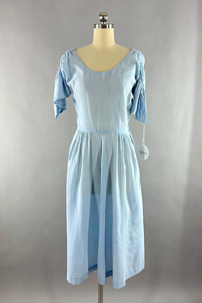 Vintage 1930s Blue Day Dress ThisBlueBird Vintage 1930s Blue Day Dress ThisBlueBird