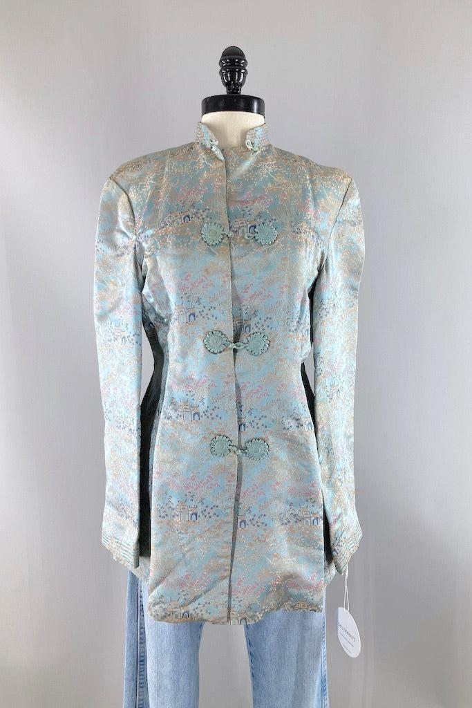 Vintage 1950s Ice Blue Mandarin Jacket – ThisBlueBird