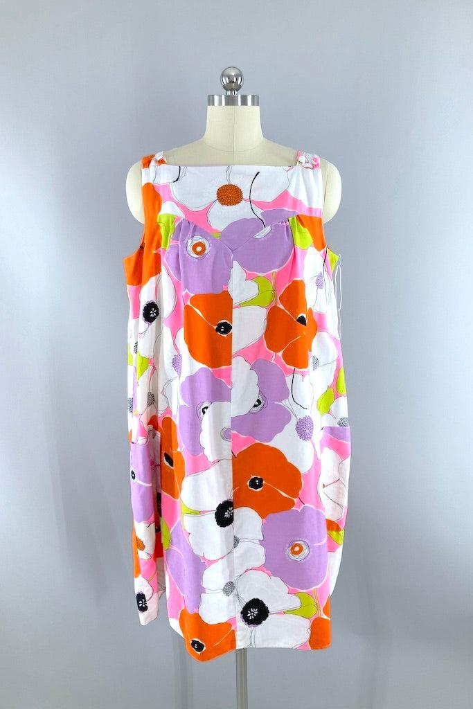 1960s Red Calico Sundress