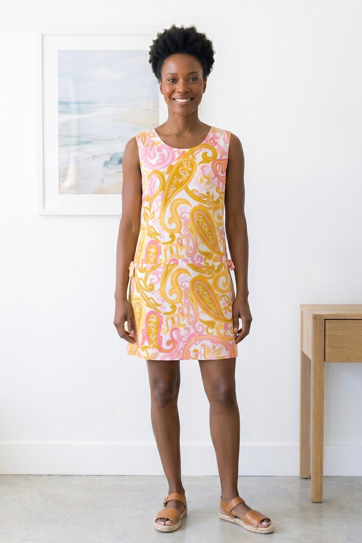 Vintage 60s Paisley Tennis Romper Dress