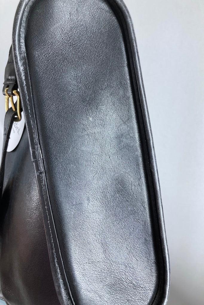 Vintage Black Leather Coach Shoulder Bag-ThisBlueBird