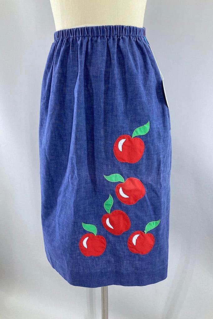Vintage Chambray Apples Skirt-ThisBlueBird