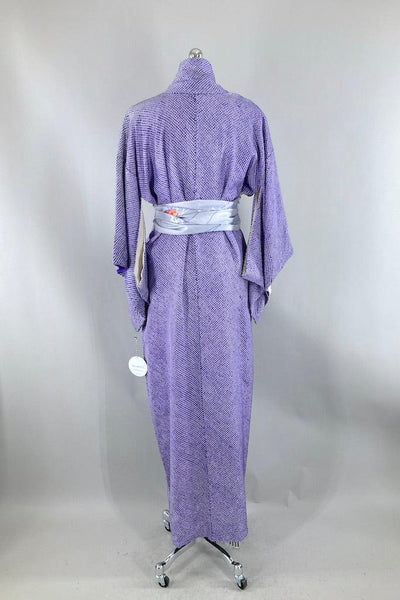 Vintage Electric Blue Shibori Silk Kimono-ThisBlueBird