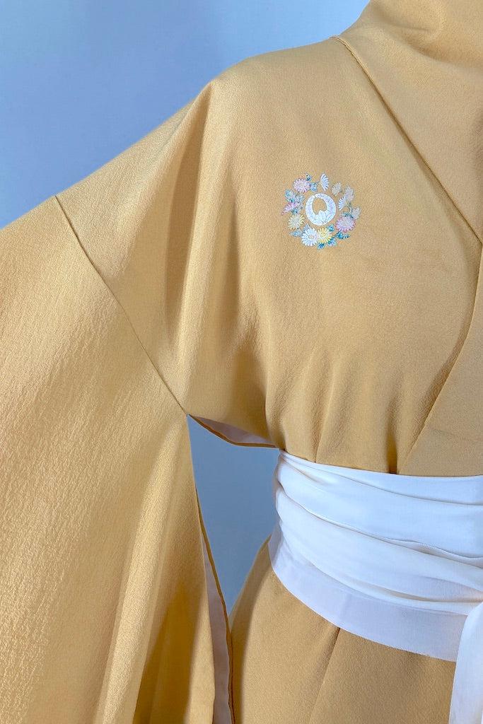 Vintage Gold Silk Kimono-ThisBlueBird
