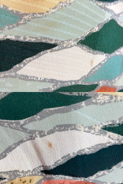Vintage Green Abstract Silk Kimono Cardigan-ThisBlueBird