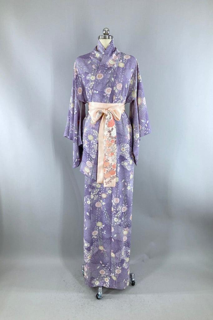Vintage Lavender & Green Kimono-ThisBlueBird