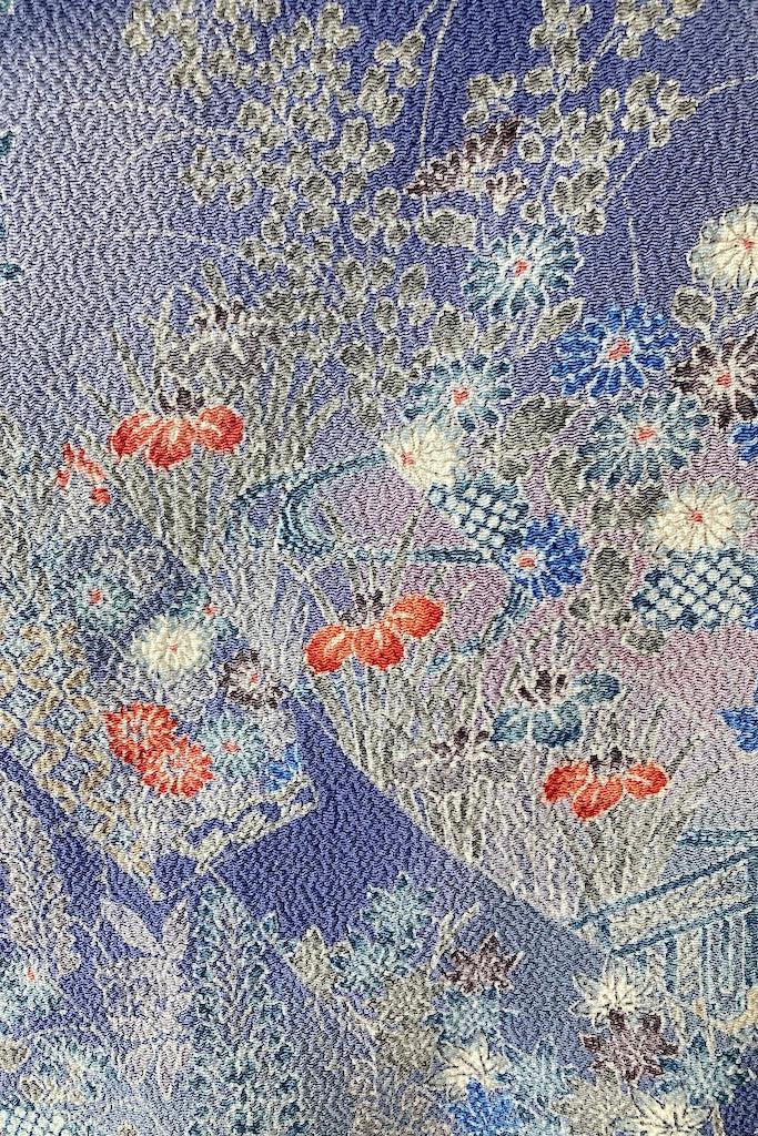Vintage Lavender Purple Floral Silk Kimono-ThisBlueBird
