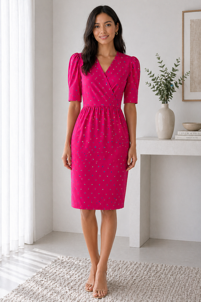 Vintage Liz Claiborne Pink Wrap Dress
