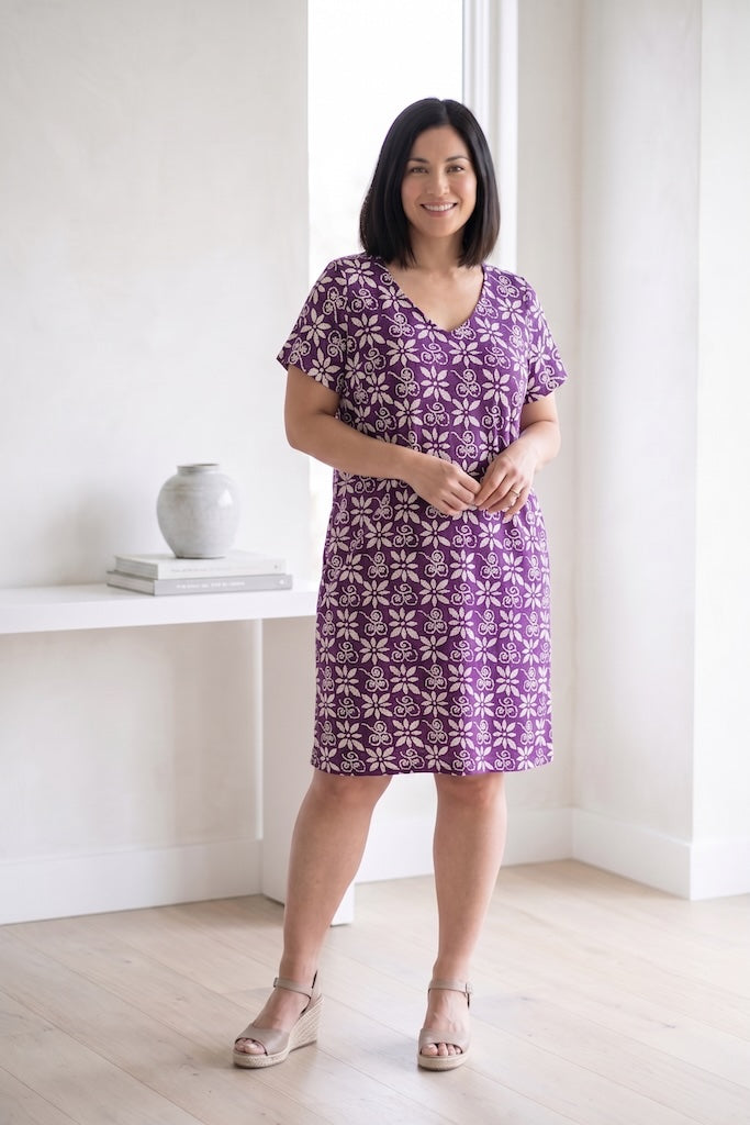 cotton caftan dress Vintage Purple Batik – ThisBlueBird waist and length to Auckland Wedding Dresses Boot Barn Mini Dress Color:White Sand