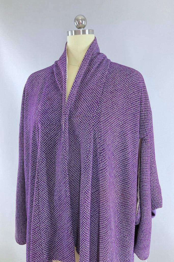 Vintage Purple Full Shibori Silk Kimono-ThisBlueBird