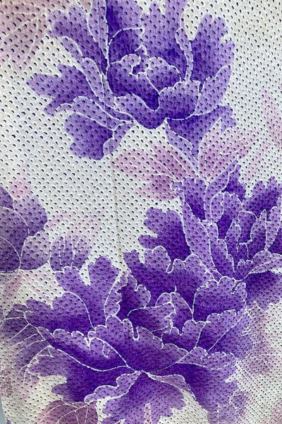 Vintage Purple Peony Shibori Silk Kimono-ThisBlueBird
