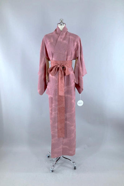 Vintage Purple & Pink Ombre Silk Kimono-ThisBlueBird