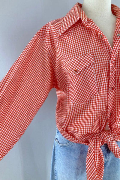 Vintage Red Gingham Wrangler Shirt-ThisBlueBird