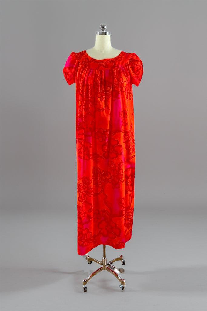 Vintage Red Hawaiian Print Caftan Dress – ThisBlueBird
