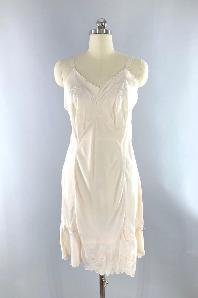 full slip dress Vintage Silky Pale Pink Full Slip