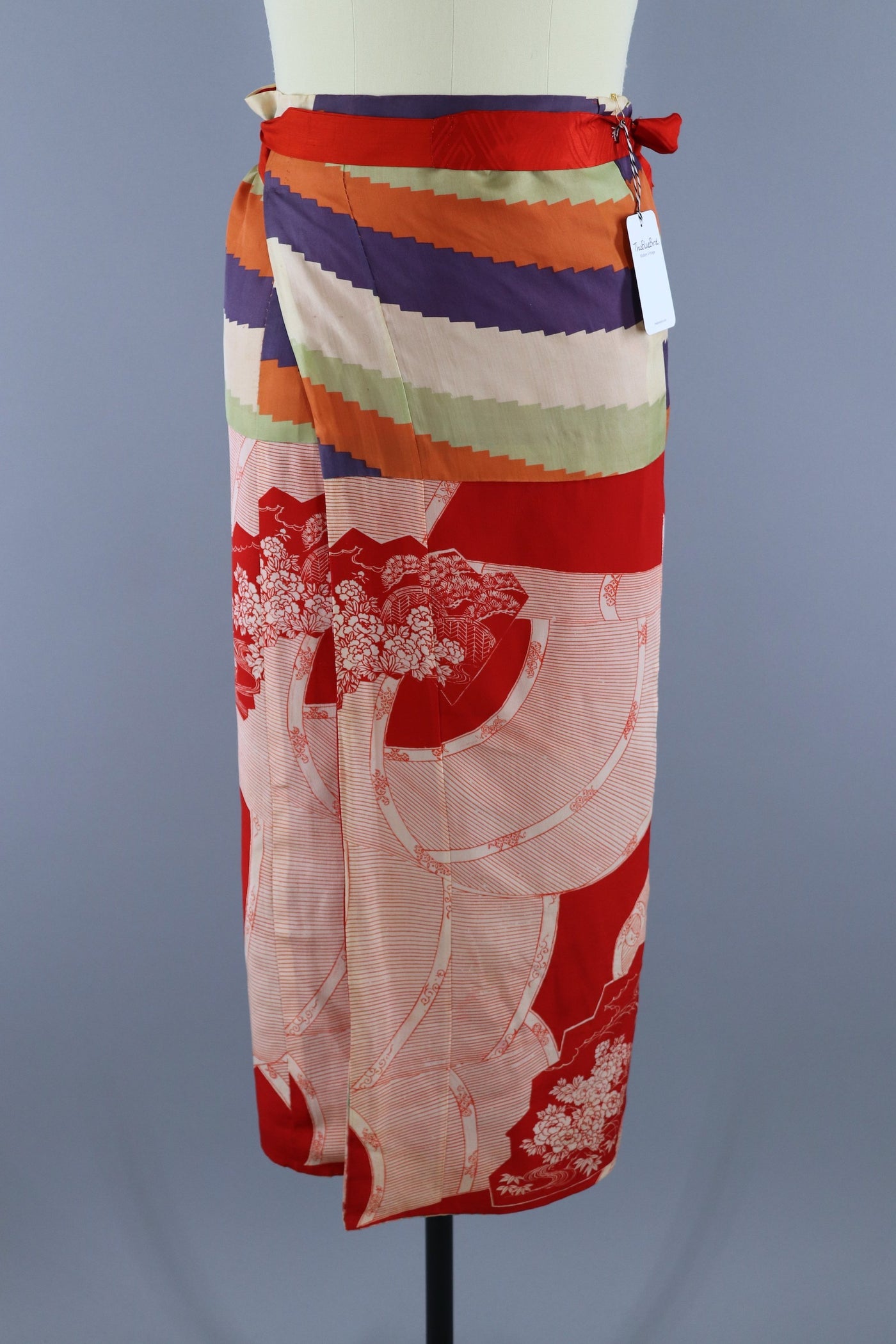 1930s Vintage Silk Kimono SKIRT / Japanese Susoyoke - ThisBlueBird