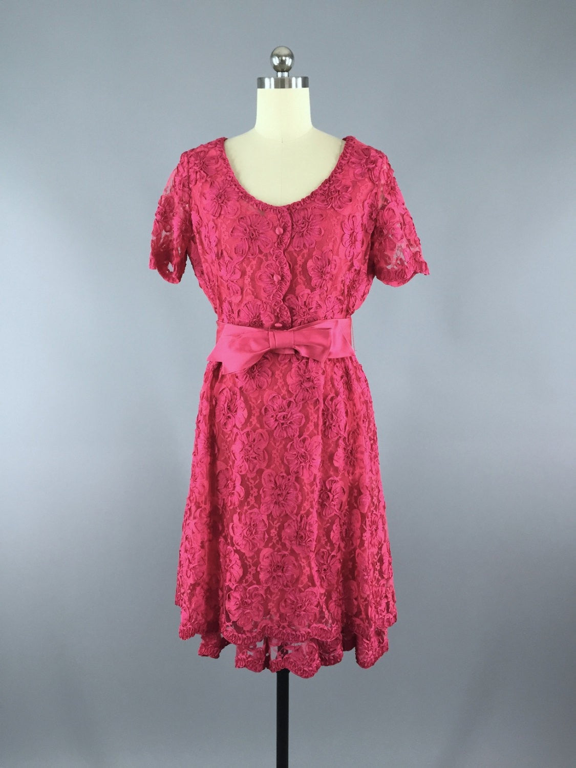 1960s Vintage Pink Lace Dress by Sophisticated Miss - ThisBlueBird