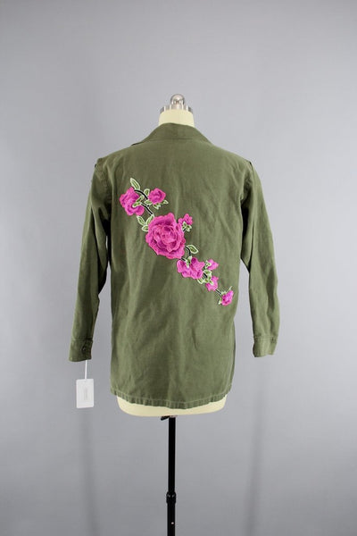 1970s Vintage Embroidered Army Camouflage Jacket - ThisBlueBird