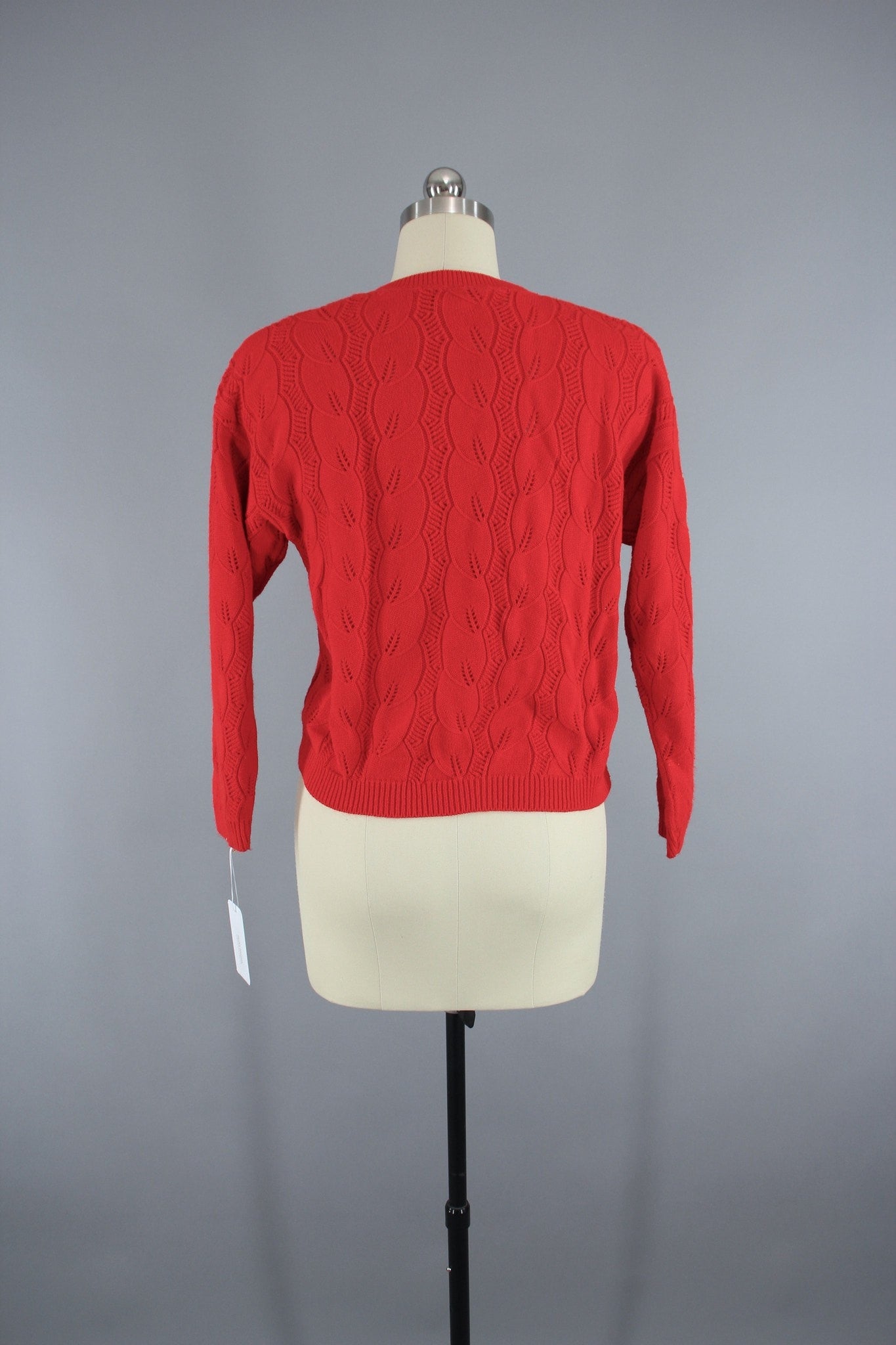 1970s Vintage Red Knitted Cardigan Sweater - ThisBlueBird