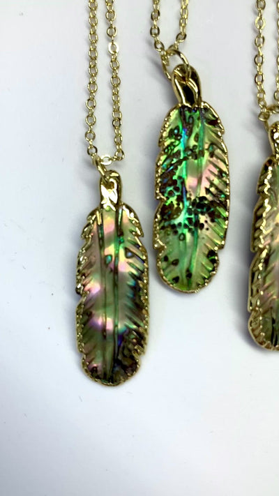 Abalone Feather Necklace