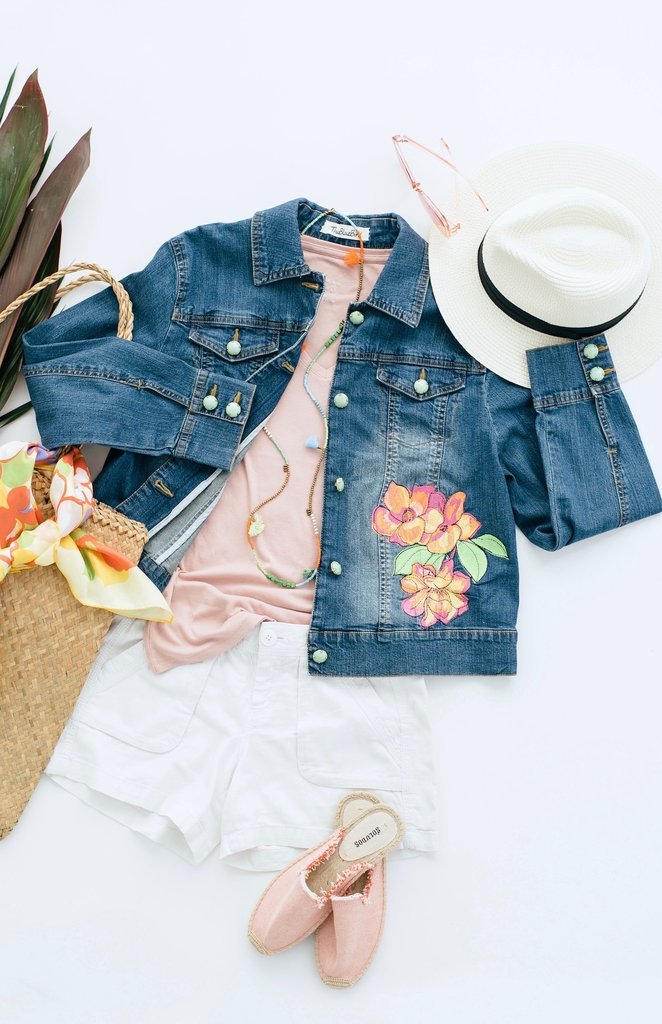 Thistle Embroidered Wavy Denim Jacket - Ready to Wear