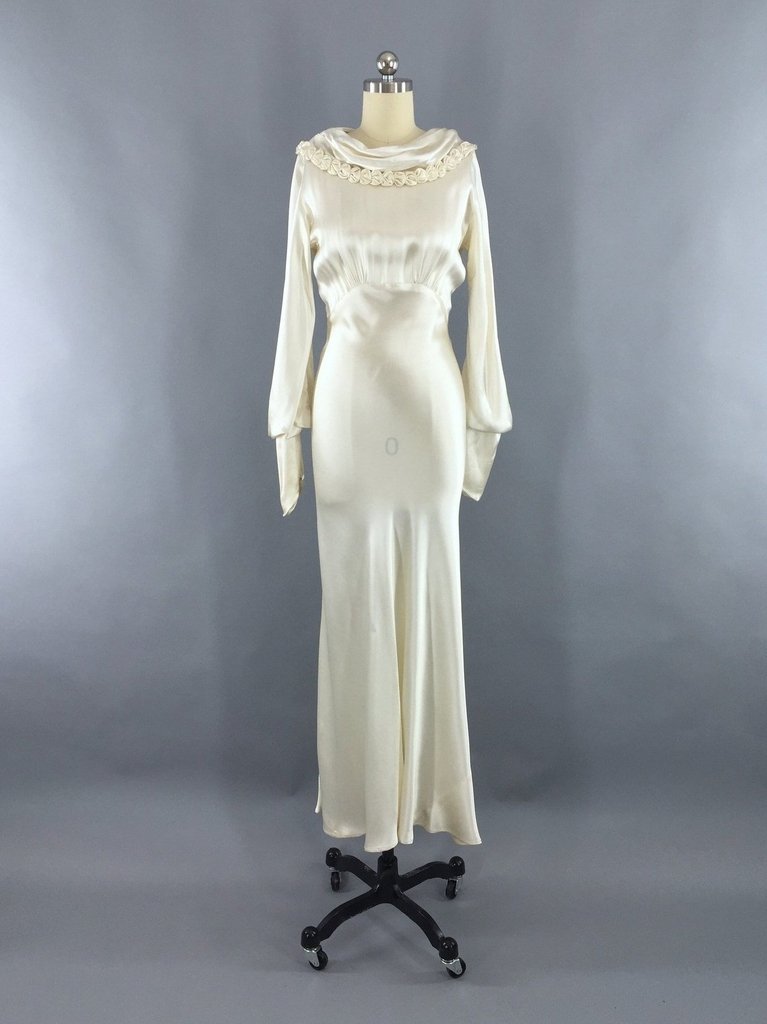 1930s Silk Satin Dress