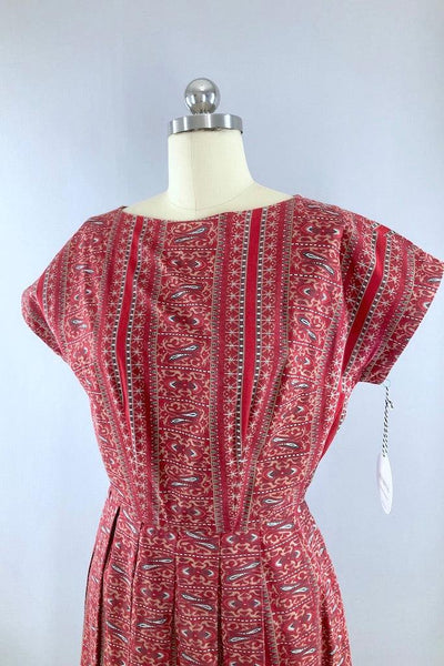 Vintage 1950s Cotton Day Dress-ThisBlueBird