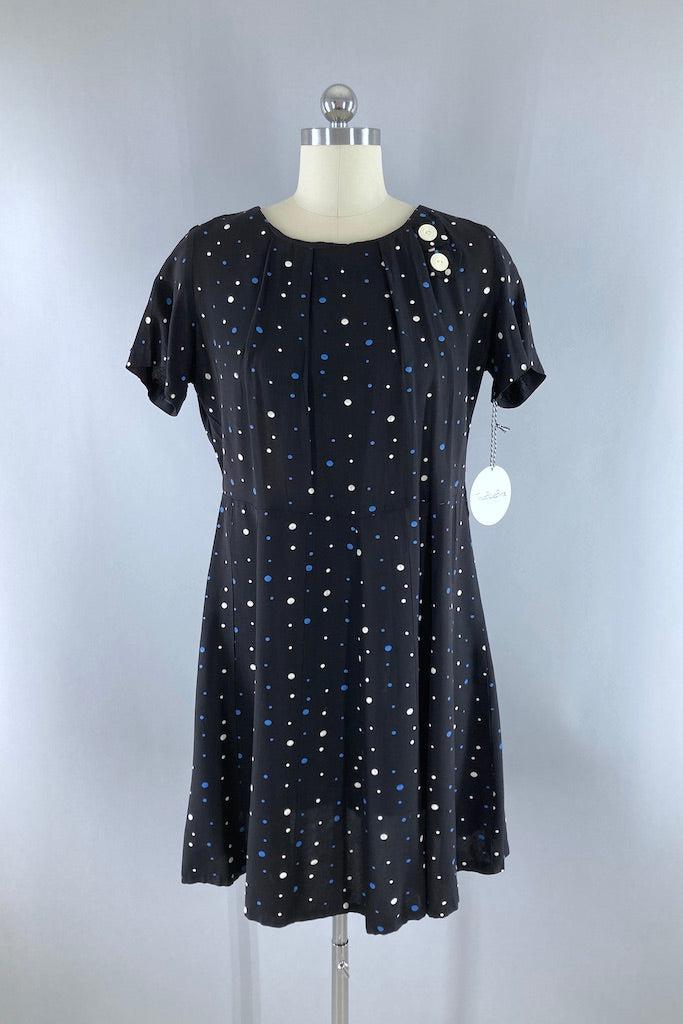 Vintage 1950s Polka Dot Dress-ThisBlueBird