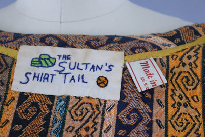 Vintage 1960s Fringed Serape Tunic Vest / SULTAN'S Shirt Tail - ThisBlueBird