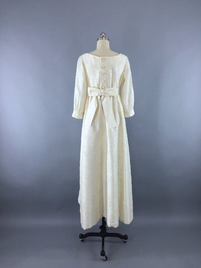 Vintage 1960s Ivory Pearl Beaded Wedding Dress - ThisBlueBird
