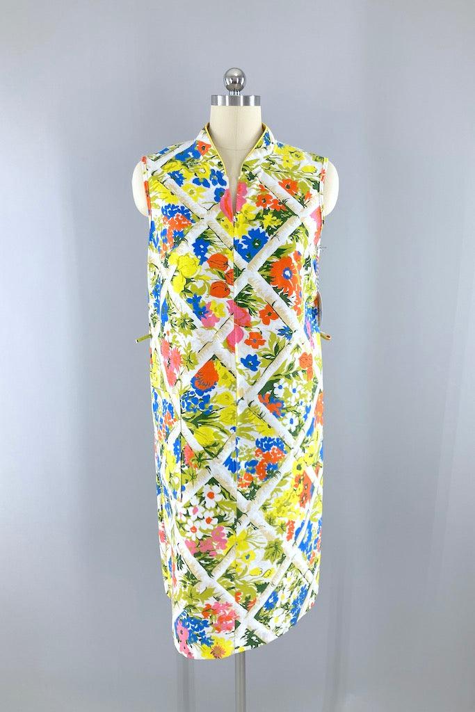 Vintage Abstract Print Dress main image 1