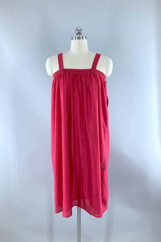 Vintage 70s Magenta Summer Dress