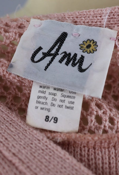 Vintage 1980s Knit Day Dress / Blush Pink - ThisBlueBird