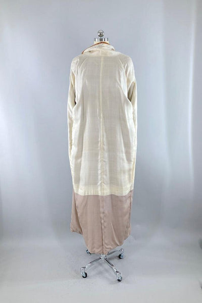 Vintage Cinnamon Floral Silk Kimono-ThisBlueBird