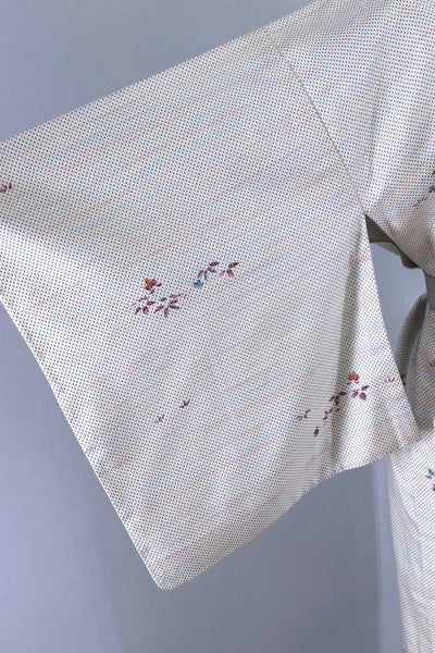 Vintage Kimono Robe / Grey Pastel Dots-ThisBlueBird