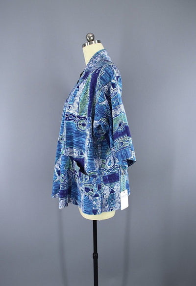 Vintage 1960s Hawaiian Print Kimono Jacket - ThisBlueBird