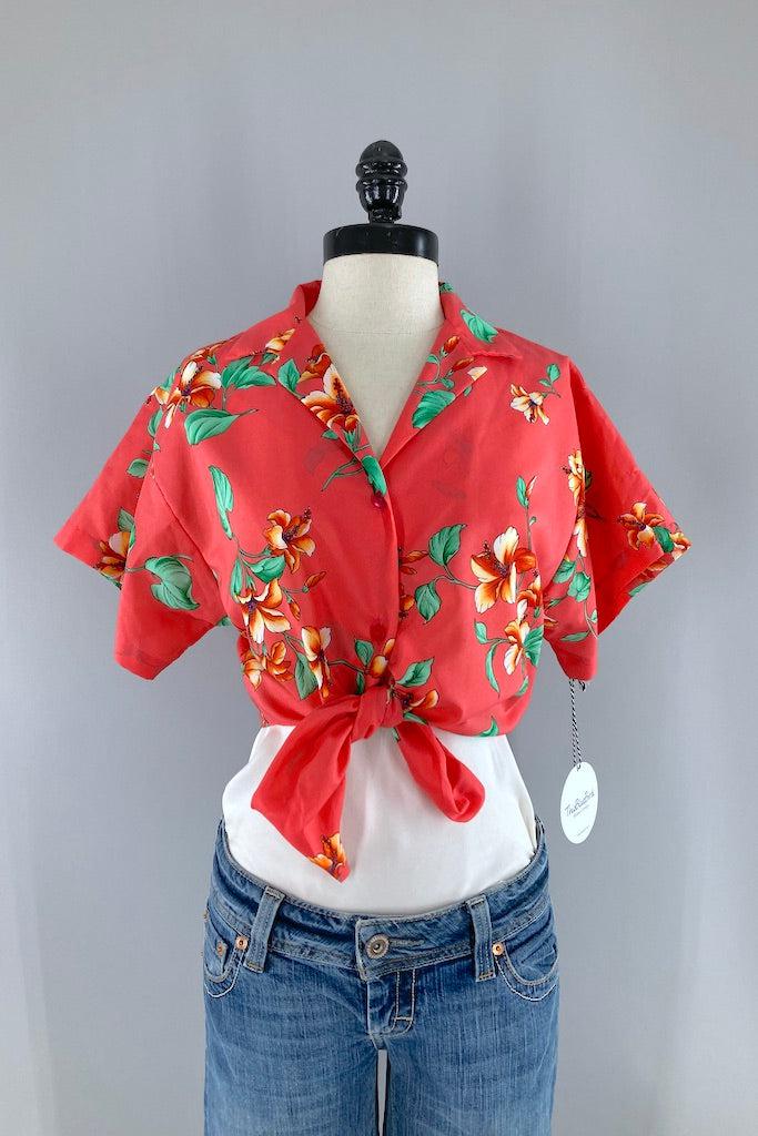 Vintage Cropped Hawaiian Shirt