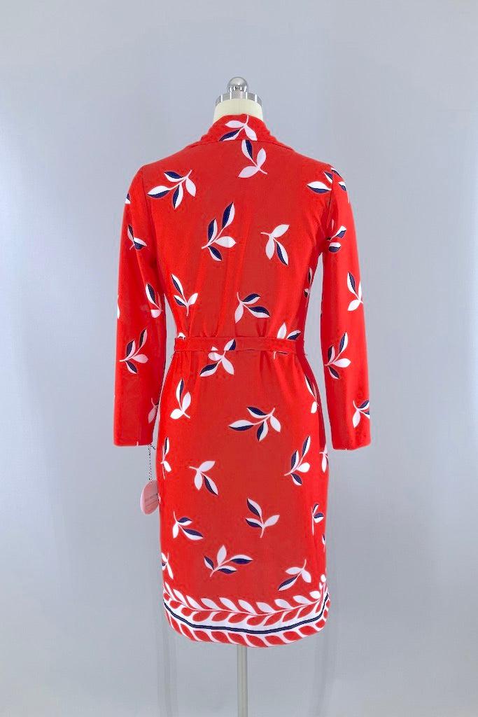 Vintage Lady Carol Red Leaf Dress-ThisBlueBird