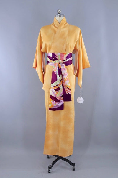Vintage Light Orange Kimono Robe-ThisBlueBird