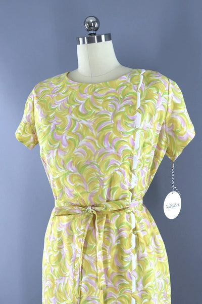 Vintage 1960s Pastel Yellow Day Dress-ThisBlueBird - Modern Vintage
