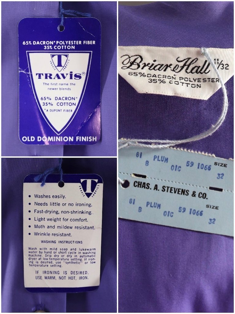 Vintage 1960s Purple Blouse / Deadstock with Orginal Tags - ThisBlueBird
