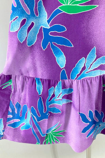 Vintage Purple & Blue Hawaiian Aloha Dress-ThisBlueBird