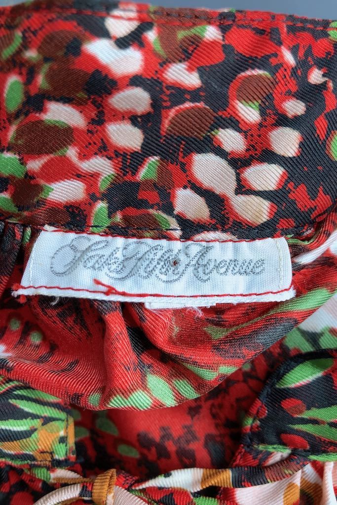 Vintage Red Floral Print Long Tunic-ThisBlueBird - Modern Vintage