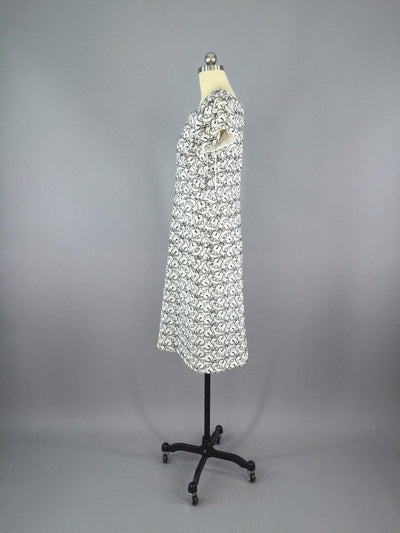 1960s Vintage White Tulip Eyelet Cotton Dress - ThisBlueBird