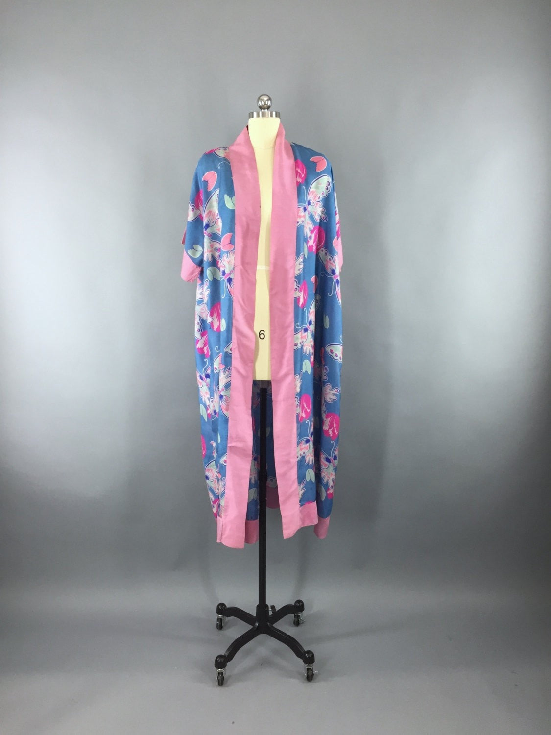 Vintage 1920s Silk Robe / Art Deco Butterfly Novelty Print - ThisBlueBird