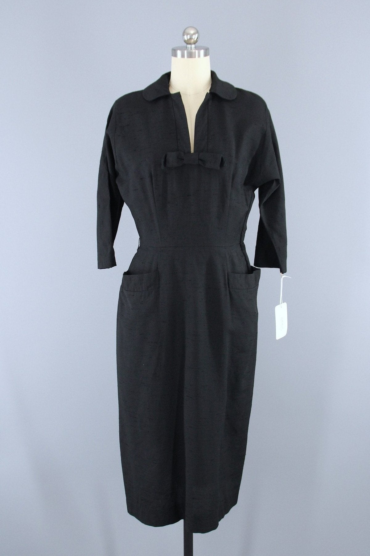 blue dress for baby girl Medium 1940s Little Black Dress Beaded Art Deco Rayon Short Sleeve Pep –  Style & Salvage